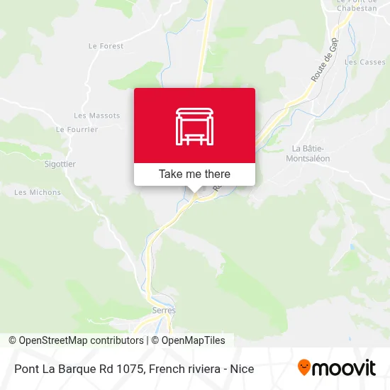 Pont La Barque Rd 1075 map