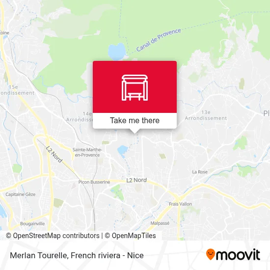 Mapa Merlan Tourelle