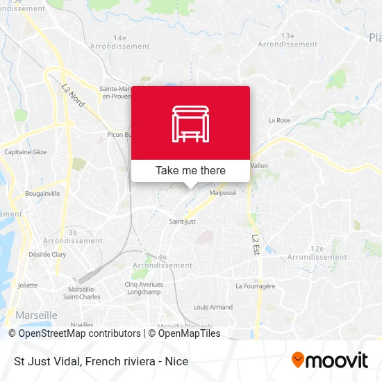 St Just Vidal map
