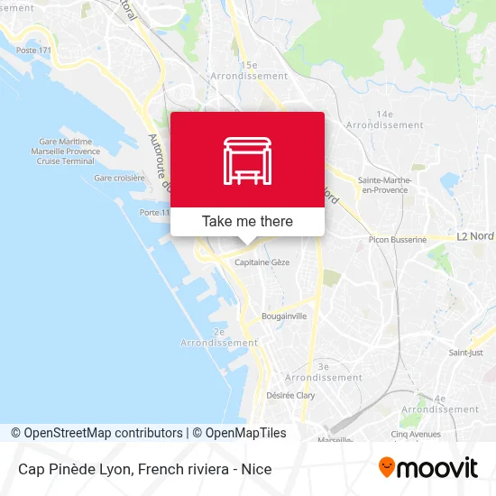 Mapa Cap Pinède Lyon