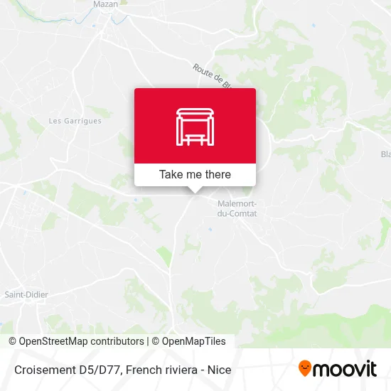 Croisement D5/D77 map