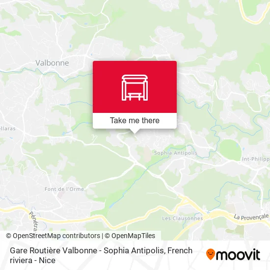 Gare Routière Valbonne - Sophia Antipolis map