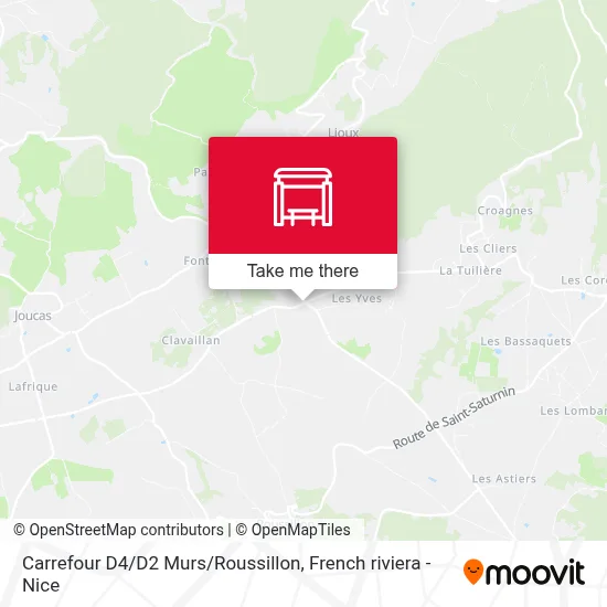 Carrefour D4 / D2 Murs / Roussillon map