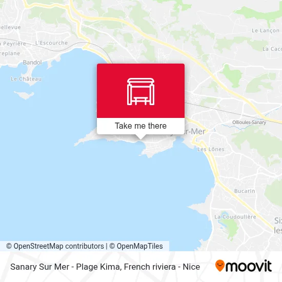 Sanary Sur Mer - Plage Kima map