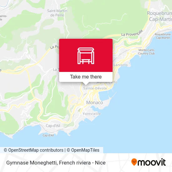 Gymnase Moneghetti map