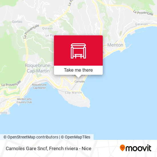 Carnolès Gare Sncf map