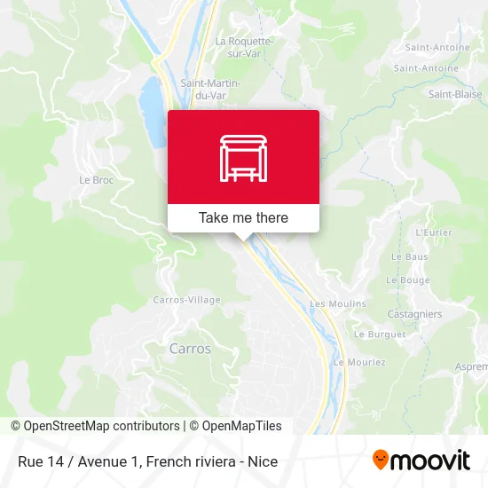 Rue 14 / Avenue 1 map