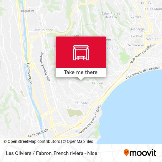 Mapa Les Oliviers /  Fabron