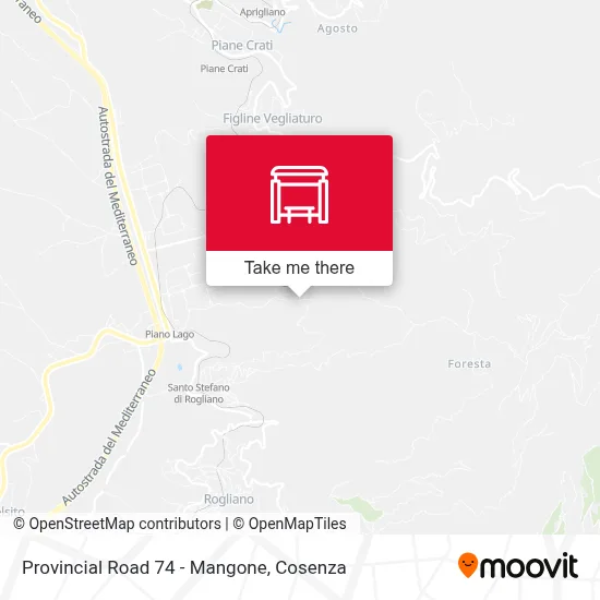 Provincial Road 74 - Mangone map