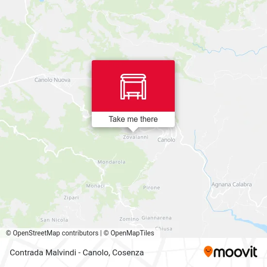 Contrada Malvindi - Canolo map