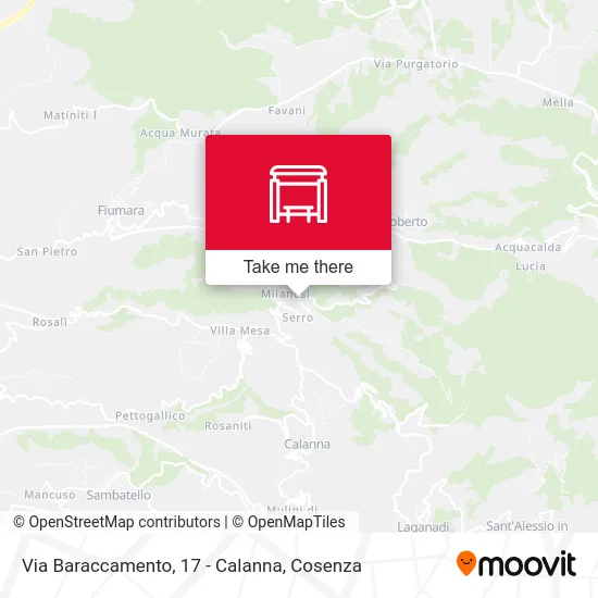 Via Baraccamento, 17 - Calanna map