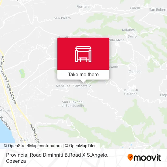 Provincial Road Diminniti B.Road X S.Angelo map