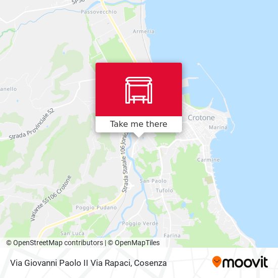 Via Giovanni Paolo II Via Rapaci map