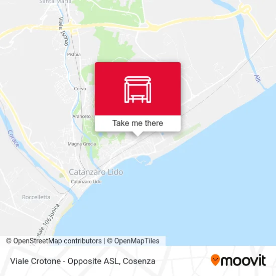 Viale Crotone - Opposite ASL map