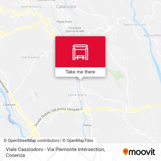 Viale Cassiodoro - Via Piemonte Intersection map