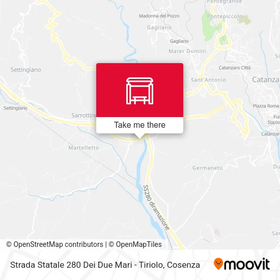 Strada Statale 280 Dei Due Mari - Tiriolo map