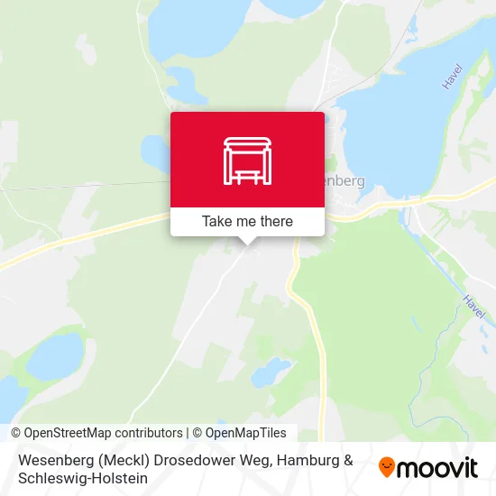 Карта Wesenberg (Meckl) Drosedower Weg