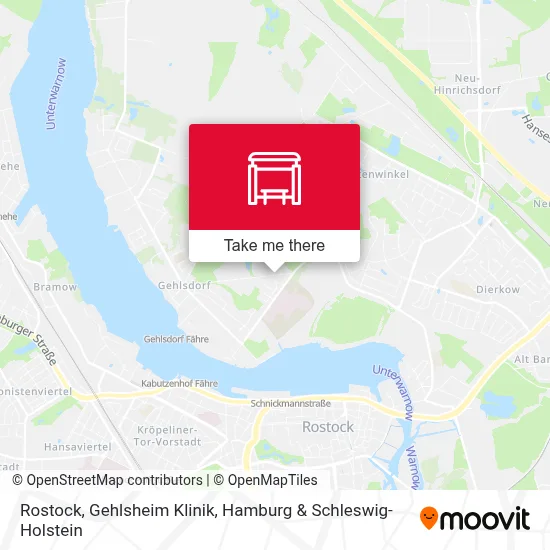 Rostock, Gehlsheim Klinik map