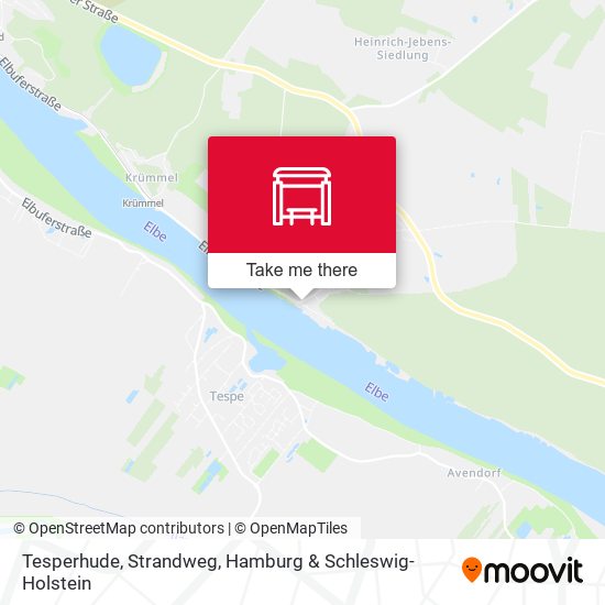 Tesperhude, Strandweg map