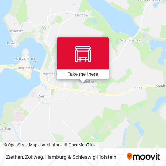 Ziethen, Zollweg map