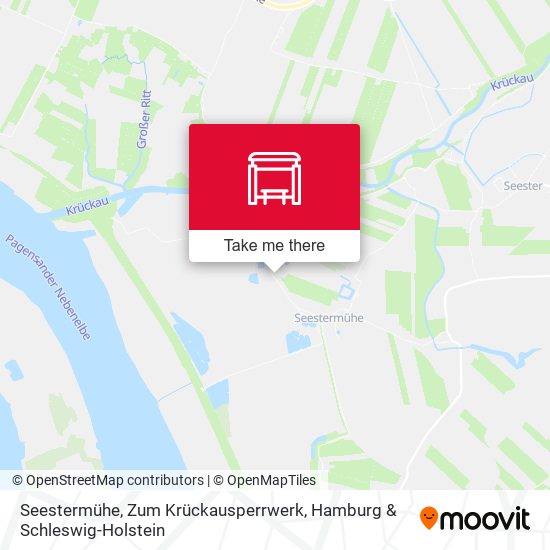 Seestermühe, Zum Krückausperrwerk map