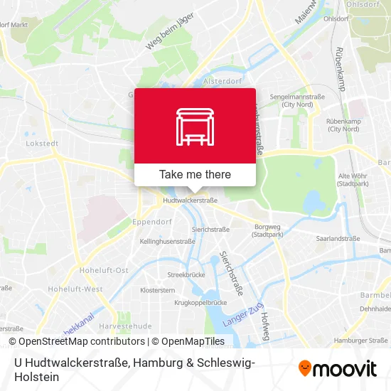 Карта U Hudtwalckerstraße