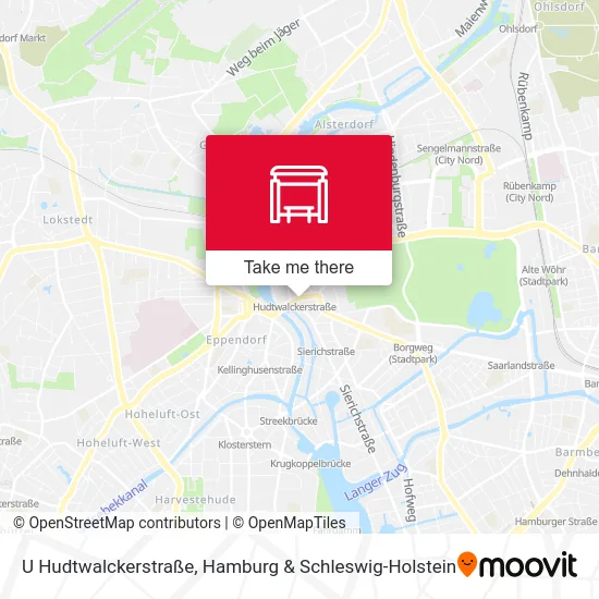 Карта U Hudtwalckerstraße