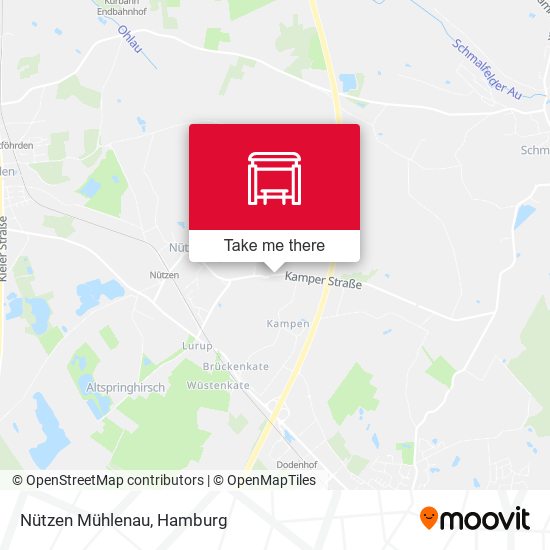 Nützen Mühlenau map