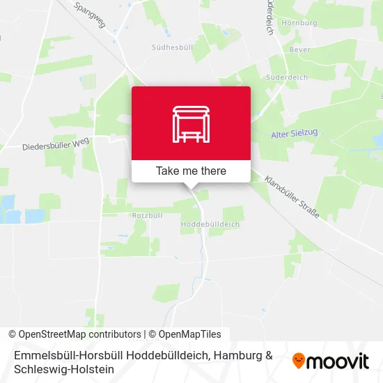 Карта Emmelsbüll-Horsbüll Hoddebülldeich