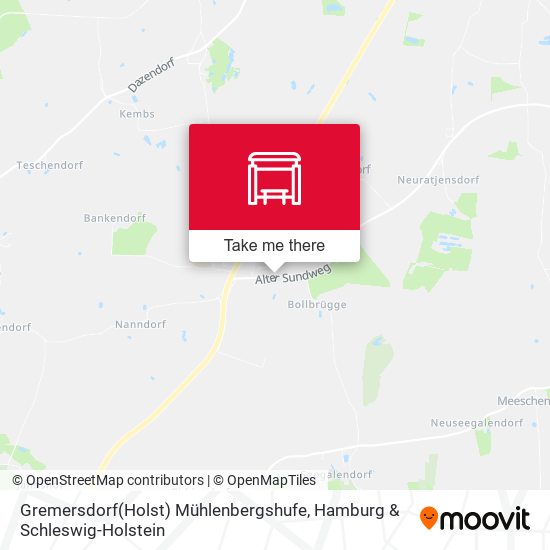 Gremersdorf(Holst) Mühlenbergshufe map