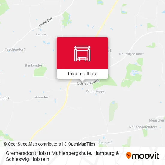 Карта Gremersdorf(Holst) Mühlenbergshufe