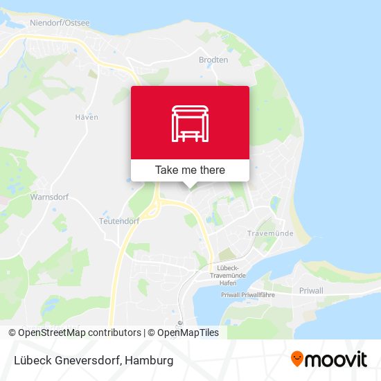 Lübeck Gneversdorf map