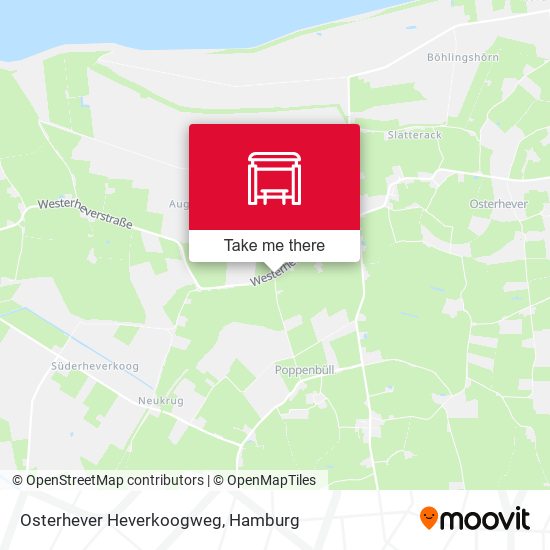 Osterhever Heverkoogweg map