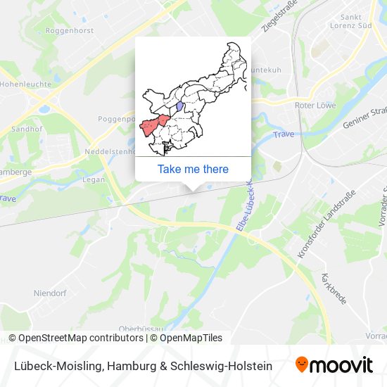 Lübeck-Moisling map