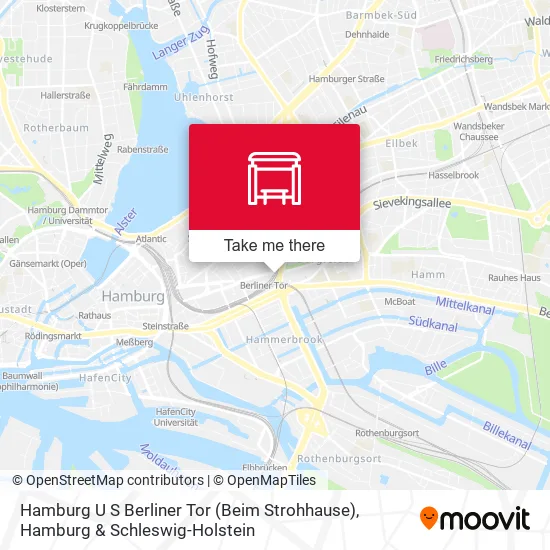 Карта Hamburg U S Berliner Tor (Beim Strohhause)