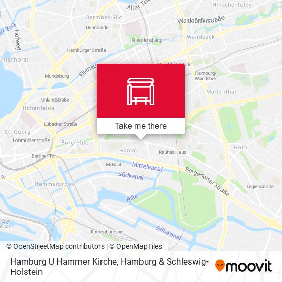 Hamburg U Hammer Kirche map