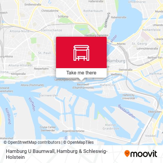 Hamburg U Baumwall map