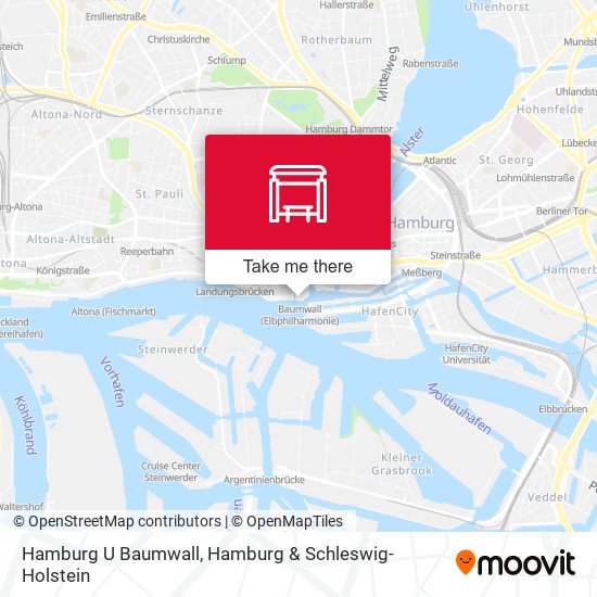 Hamburg U Baumwall map