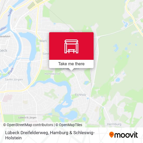 Lübeck Dreifelderweg map