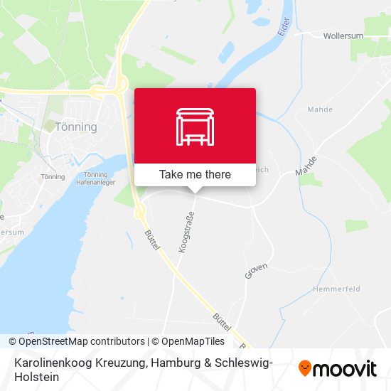 Karolinenkoog Kreuzung map