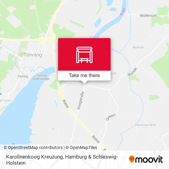 Карта Karolinenkoog Kreuzung