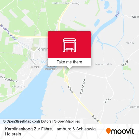 Карта Karolinenkoog Zur Fähre