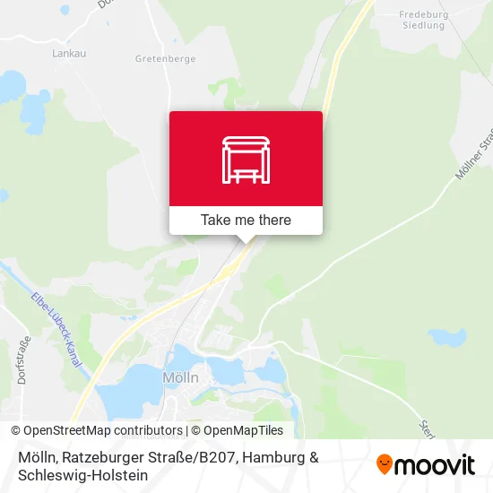 Карта Mölln, Ratzeburger Straße/B207