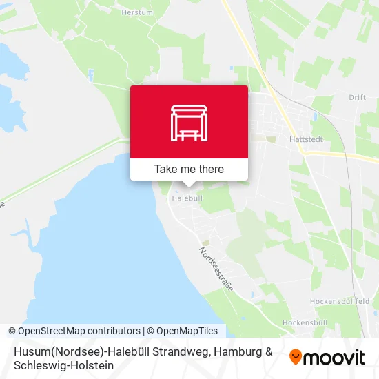 Карта Husum(Nordsee)-Halebüll Strandweg