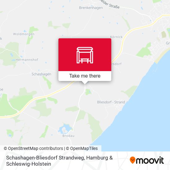 Schashagen-Bliesdorf Strandweg map