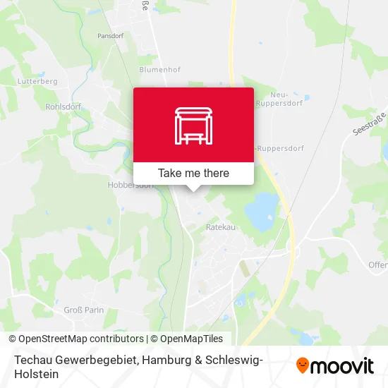 Карта Techau Gewerbegebiet