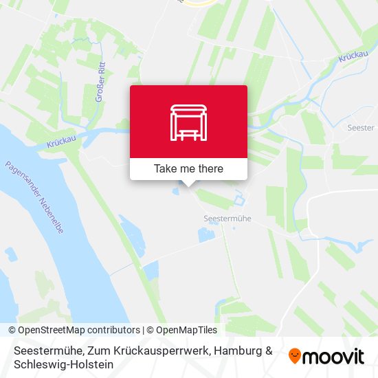Seestermühe, Zum Krückausperrwerk map