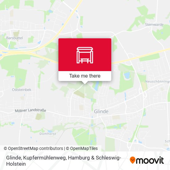Glinde, Kupfermühlenweg map