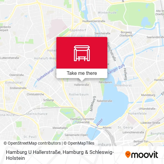 Карта Hamburg U Hallerstraße