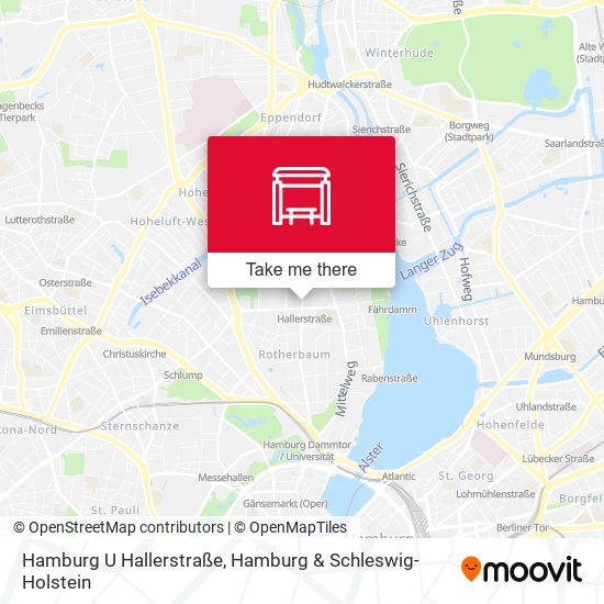 Hamburg U Hallerstraße map